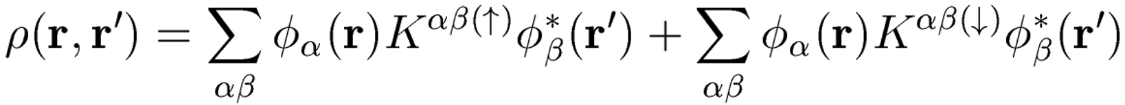 The density matrix for an unrestricted (spin-polarised) calculation.